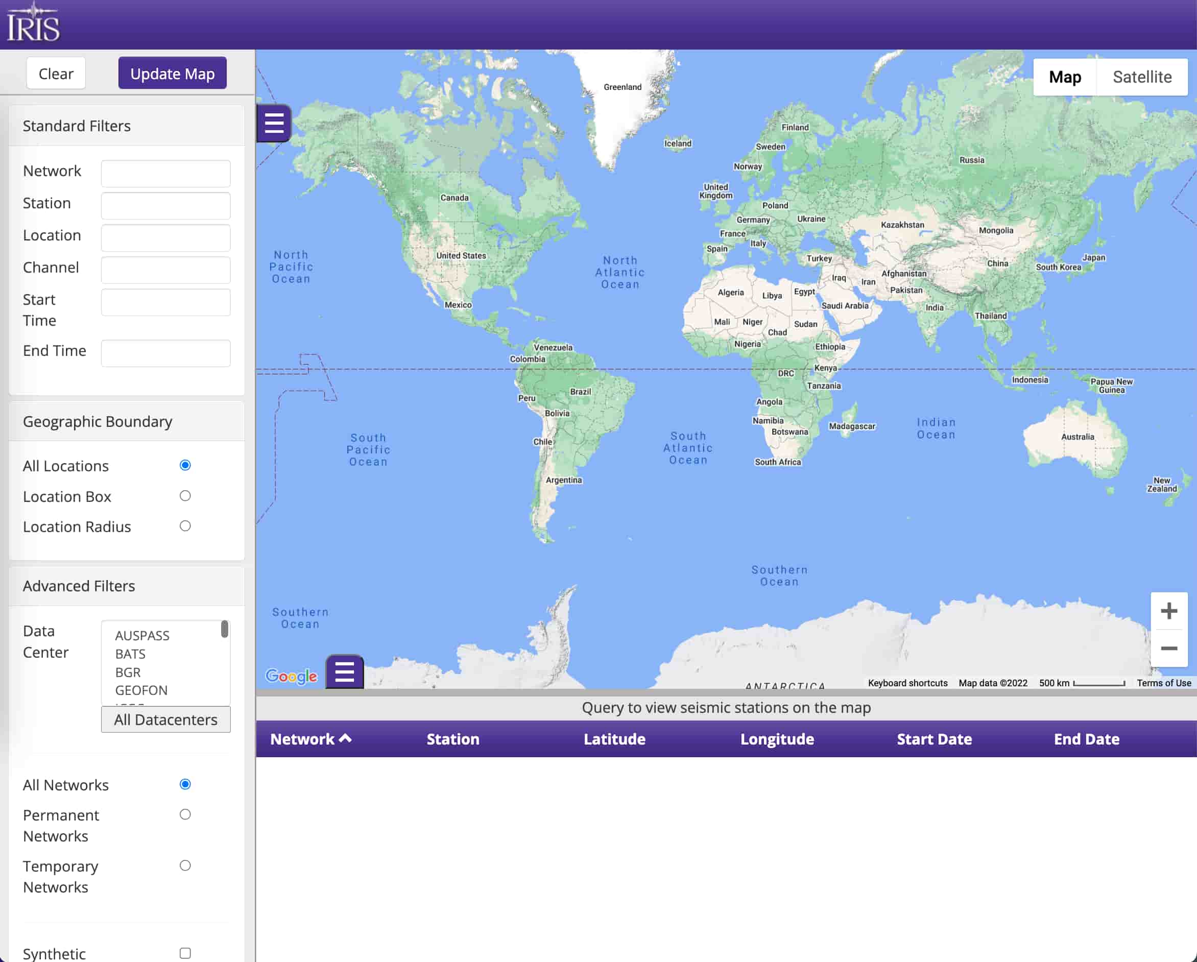 "EarthScope SAGE GMAP 界面"